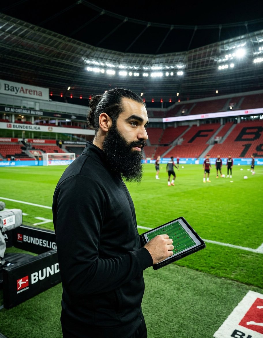 BayArena, Leverkusen — on the touchline where Muhab Oweis has worked with elite athletes